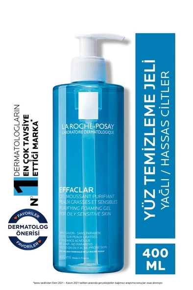 La Roche Posay Effaclar Gel 400 ml - Yağlı Ve Hassas Ciltler İçin Temizleyici Jel - Resim 2