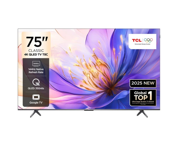 TCL 75T8CGTV 4K QLED 75" 144HZ GOOGLE TV ürün görseli
