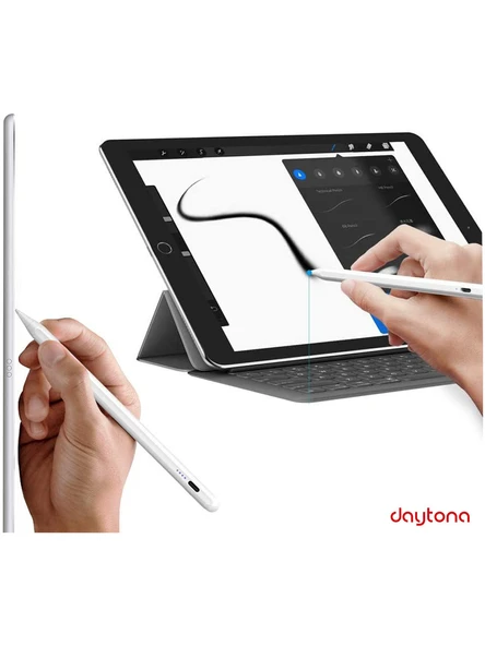 Daytona 2260 Ios/Android/Windows Dokunmatik Ekran Için Type C Şarj Kablolu Stylus Dokunmatik Yazı ve Çizim Kalemi - Resim 6
