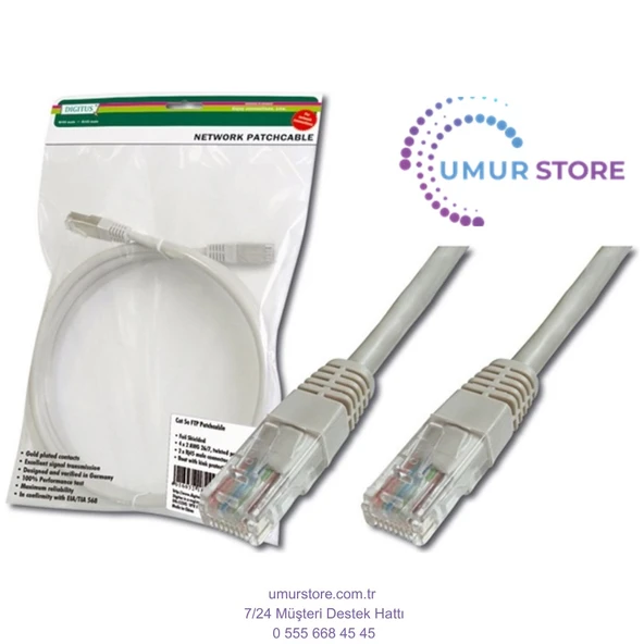 Patch Kablo, Utp, Cat. 5e, 1.5 Metre, Awg 26/7, Gri Renk, 3p Sertifikalı ürün görseli 1
