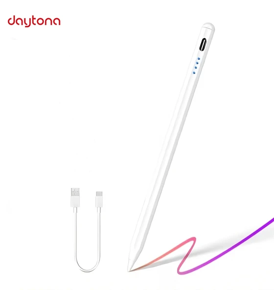 Daytona 2260 Ios/Android/Windows Dokunmatik Ekran Için Type C Şarj Kablolu Stylus Dokunmatik Yazı ve Çizim Kalemi - Resim 2
