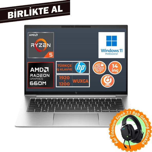 HP EliteBook 845 G9 Ryzen 5 6600U 32GB 1TB SSD 14" WUXGA W11P + Gaming Kulaklık 5Z6L9EA 029 ürün görseli 1