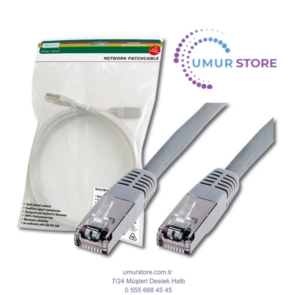 Cat. 5e Sf-Utp Patch Kablo, 0,5 Metre, Awg 26, Gri Renk ürün görseli 1