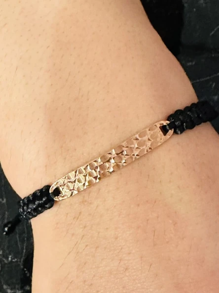 Erkek Bileklik, Gümüş Altın Kaplama Özel Tasarım Bileklik, Şık Hediye - Resim 2