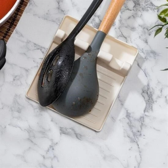 Tencere Kapak Tutuculu Kaşıklıklı Tencere Kapak Standı Pratik Kaşık Kepçe Altlık Düzenleyici - Resim 6