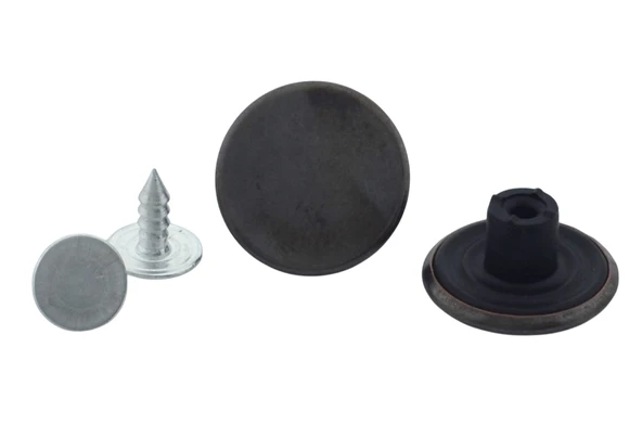 Büyük Boy 10 Adet Kot Pantolon Düğmesi, Jean Düğmesi Düz Koyu Grı Antrasit Renk 17mm - 2