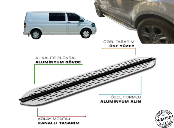 T5 TRANSPORTER CİTY VAN UZUN ŞASE ARACA ÖZEL PRV1 YAN BASAMAK 2011 2012 2013 2014 2015 ürün görseli 1