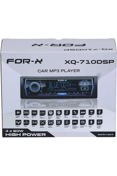 4X60W DSP Control İşlemcili Profesyonel 8 RCA Çıkışlı Ambiyans Ekran Oto Teyp XQ-710 DSP - Resim 7