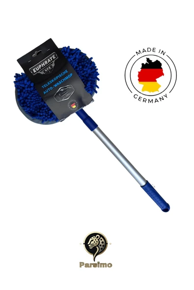 Oto Araba Yıkama Mopu Premium Kalite Alman Malı Teleskopik Saplı Mikrofiber Makarna Başlıklı Uyumlu - Resim 3