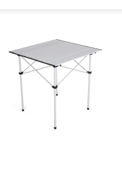 Alüminyum Katlanabilir Kamp Piknik, Bahçe, Balkon Masası (Taşıma Çantalı) Metalik Gri ürün görseli