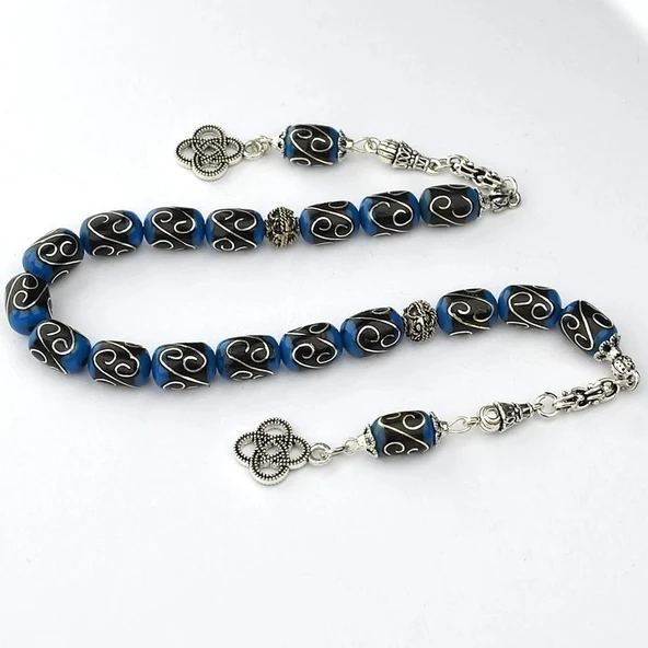 Kapsül Kesim Galalith ve Oltu Taşı Zaza Tespih - Resim 2