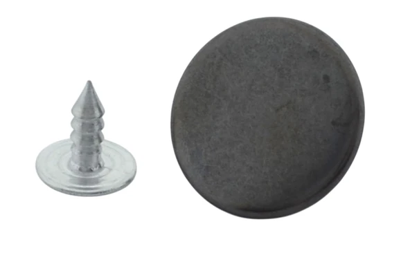 Büyük Boy 10 Adet Kot Pantolon Düğmesi, Jean Düğmesi Düz Koyu Grı Antrasit Renk 17mm - 3