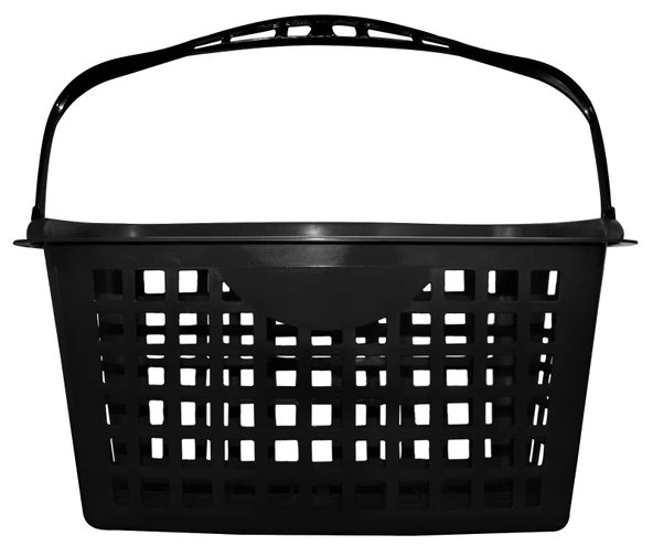 Alışveris Plastik Market Sepeti 28 LT Tekerlekli Siyah