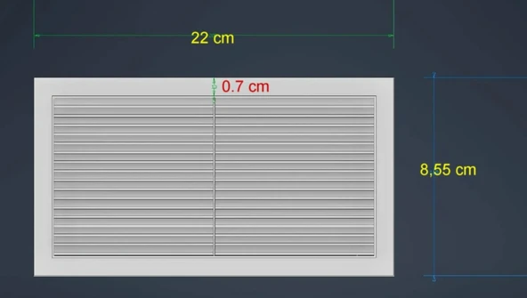 Kapı Altı Menfez Kapak 22X8,5    1 çift (2 adet) Gri - Resim 3