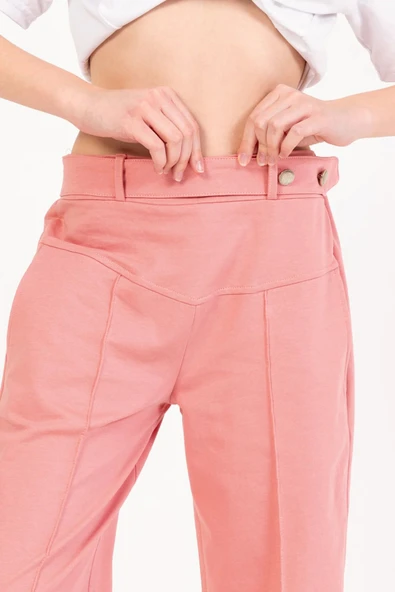 MORESUN Kız Çocuk Düğme Detaylı Pantolon - Resim 5