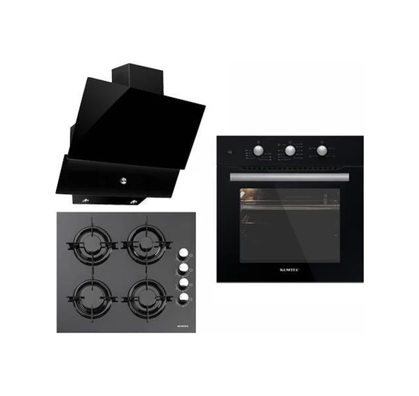 Kumtel B66 - KO-40TAHDF - DA6-830S Siyah Ankastre Set ürün görseli