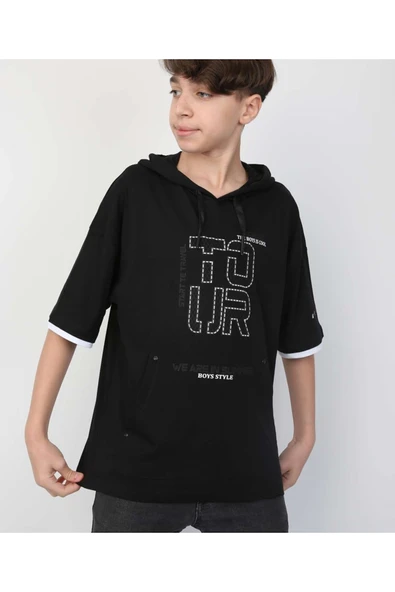 MORESUN Erkek Çocuk Kapüşonlu Tişört - Resim 3