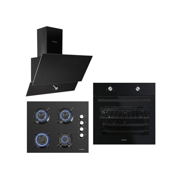 Kumtel B66S2 - KO-40 TAHDF - DA6-830 Siyah Ankastre Set ürün görseli