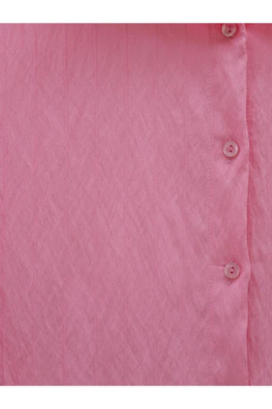 MORESUN Klasik Yaka Boydan Düğmeli Oval Kesim Gömlek - Resim 3