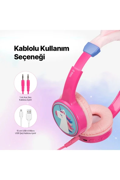 Ttec SoundBuddy 2 2KM148UN Unicorn Kulak Üstü Bluetooth Kulaklık - Resim 5