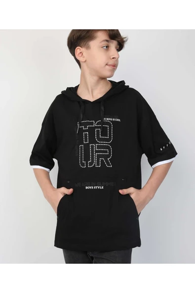 MORESUN Erkek Çocuk Kapüşonlu Tişört - Resim 2