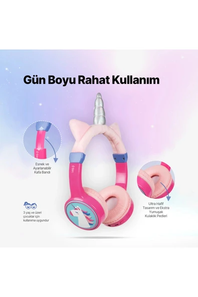 Ttec SoundBuddy 2 2KM148UN Unicorn Kulak Üstü Bluetooth Kulaklık - Resim 2