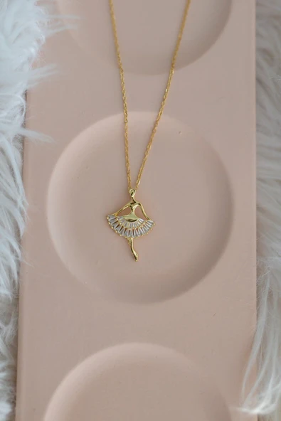 MORESUN Balerin Çelik Kolye - Resim 2