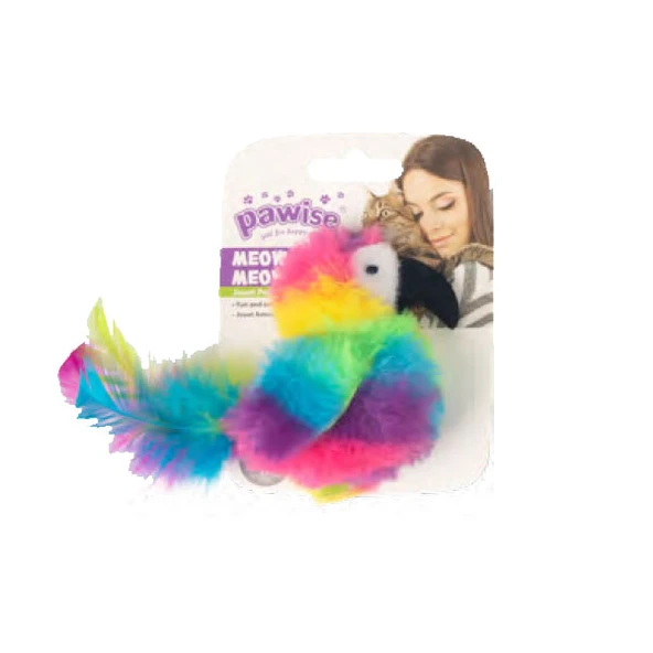Pawise Örgü Kedi Oyuncağı Gökkuşağı Kuş ürün görseli