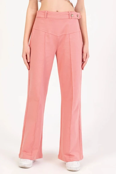 MORESUN Kız Çocuk Düğme Detaylı Pantolon - Resim 3