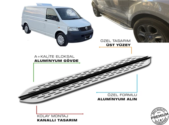 T5 TRANSPORTER PANEL VAN UZUN ŞASE ARACA ÖZEL PRV1 YAN BASAMAK 2003 2004 2005 2006 2007 2008 2009 2010 ürün görseli 1