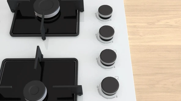 Bosch POP6C2P30O Sert Cam Ankastre Ocak Beyaz - Resim 2