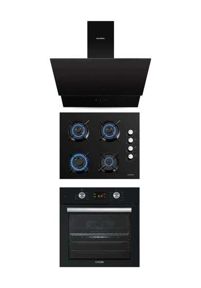 Kumtel B66-SF2 (DDT) - KO-40 TAHDF - DA6-835 Siyah Ankastre Set ürün görseli