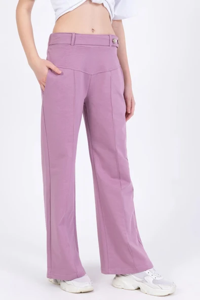 MORESUN Kız Çocuk Düğme Detaylı Pantolon - Resim 3