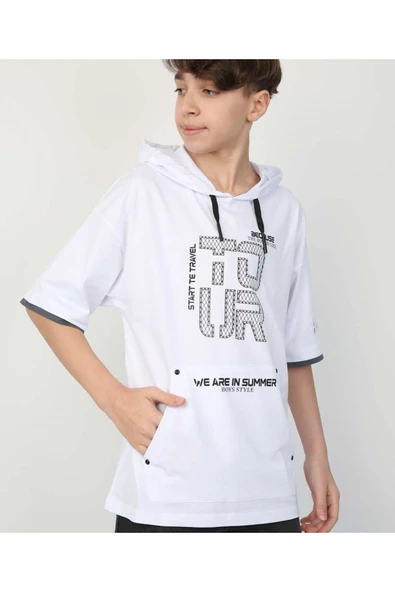 MORESUN Erkek Çocuk Kapüşonlu Tişört - Resim 3