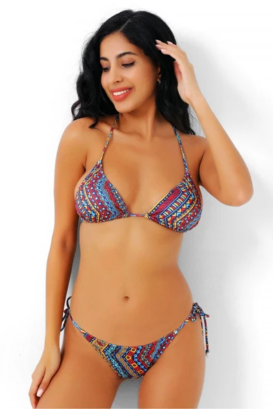 MORESUN Desenli Üçgen Bikini ürün görseli