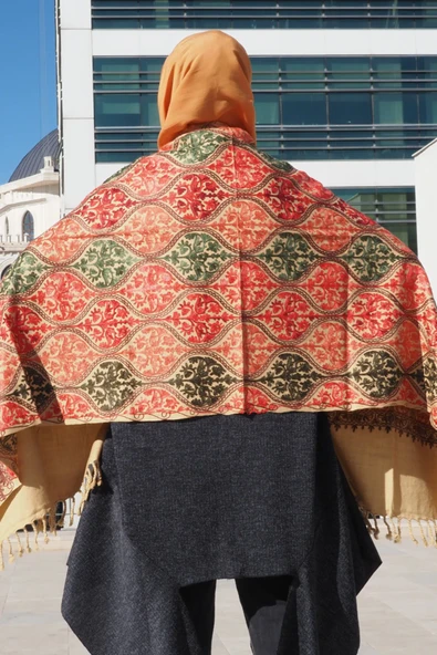 Omuz Şal Ipek Işlemeli Paşmina Şal Kaşmir - 3