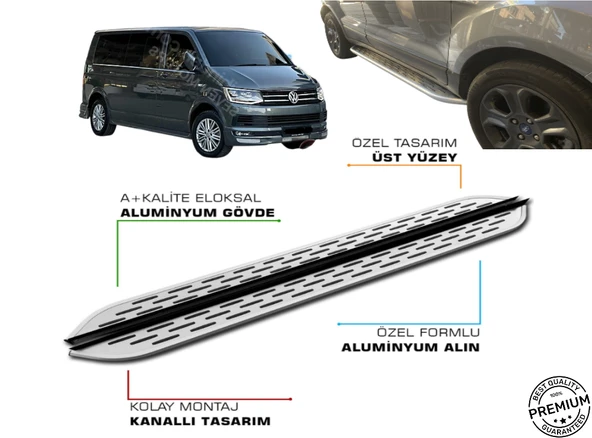 T6 CARAVELLE UZUN ŞASE ARACA ÖZEL PRV1 YAN BASAMAK 2016 2017 2018 2019 2020 2021 2022 2023 2024 ürün görseli 1