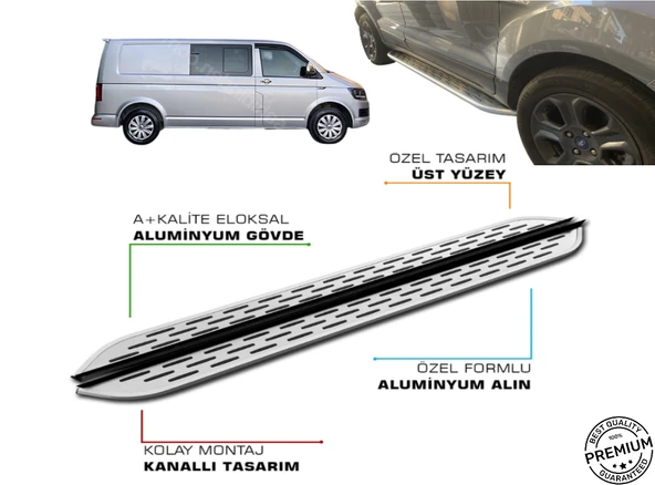 T6 TRANSPORTER CİTY VAN UZUN ŞASE ARACA ÖZEL PRV1 YAN BASAMAK 2016 2017 2018 2019 2020 2021 2022 2023 2024 ürün görseli 1