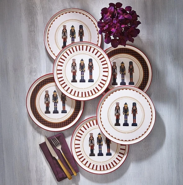 Fecra Kurşun Asker 6 Parça Servis Tabağı Seti - 3