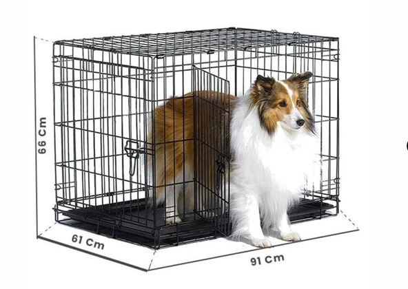 Kedi - Yavru Köpek Kafesi Dövme Demir 91x60x70 - Resim 2