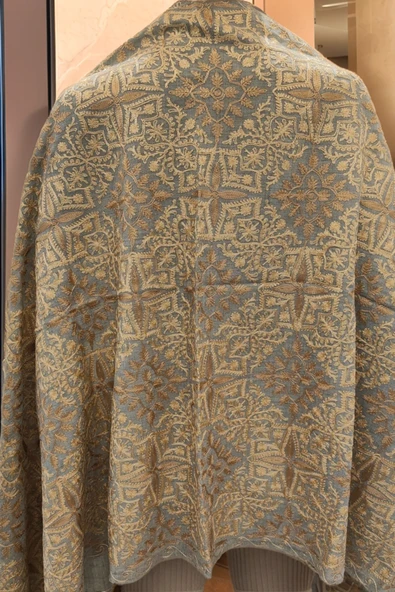 Omuz Şal Ipek Işlemeli Paşmina Şal Kaşmir - 2