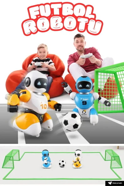 SUDESA OYUNCAK ŞARJLI UZAKTAN KUMANDALI FUTBOL OYNAYAN 2 Lİ ROBOT ürün görseli