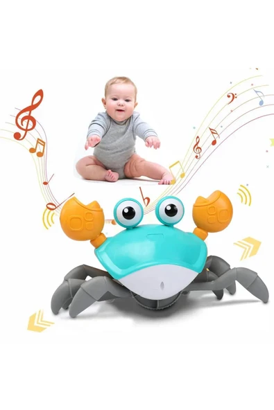 hak-iş oyuncak Emeklemeye Yardımcı Sensörlü Yengeç Şarjlı Oyuncak - Resim 7