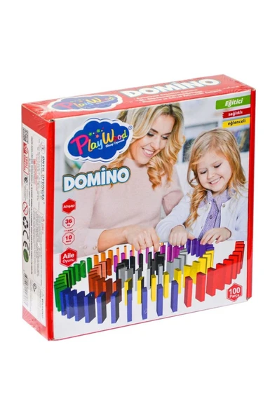 Play Wood AHŞAP DOMİNO OYUNU 100 PARÇA 36M+ - 1