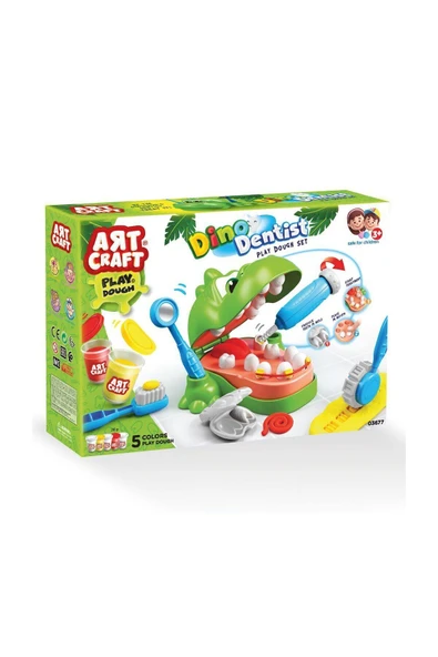 Art Craft Dede Dinozor Dişçi Oyun Hamuru Seti 03677 - 1