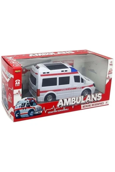 Prestij Oyuncak Uzaktan Kumandalı Full Fonksiyon 112 Ambulans Araba - 1