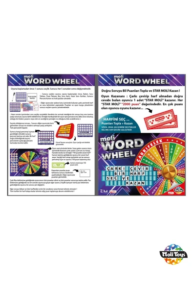 Mini Baby Kids Word Wheel Çarkı Felek Oyunu - 3