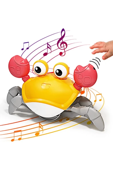 hak-iş oyuncak Emeklemeye Yardımcı Sensörlü Yengeç Şarjlı Oyuncak - Resim 2