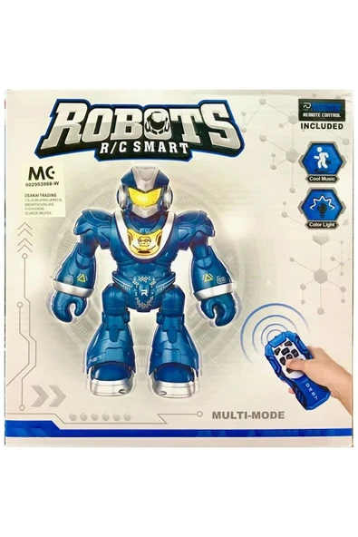 Tolzan Uzaktan Kumandalı Pilli MAVİ Robot Işıklı Seli 25 Cm - 3