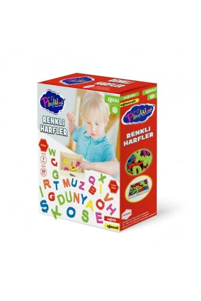 Play Wood Kutuda 33 Parça Ahşap Kasalı Renkler Harfler - Resim 2